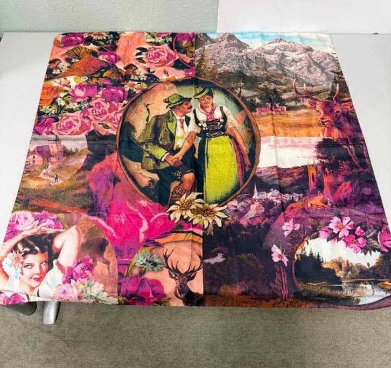 châle tendance fleurs, paysages de Bavière montagne — 88 cm, Vêtements | Femmes, Bonnets, Écharpes & Gants, Enlèvement ou Envoi