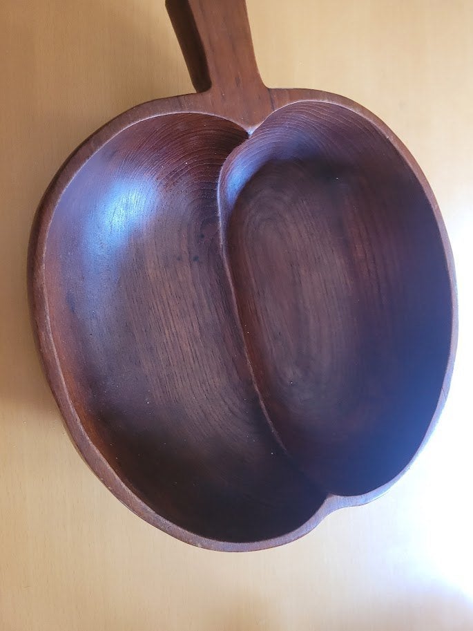 Vintage teak kom appelvorm, Ophalen of Verzenden