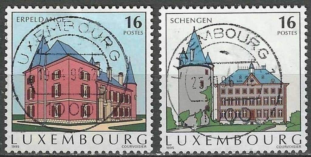 Luxemburg 1995 - Yvert 1325-1326 - Erpeldange-Schengen (ST), Verzenden, Luxemburg, Gestempeld
