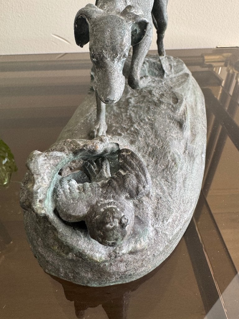 Antiek Frans beeldje Windhond naar P.J. Mêne, ca1910, Antiek en Kunst, Ophalen