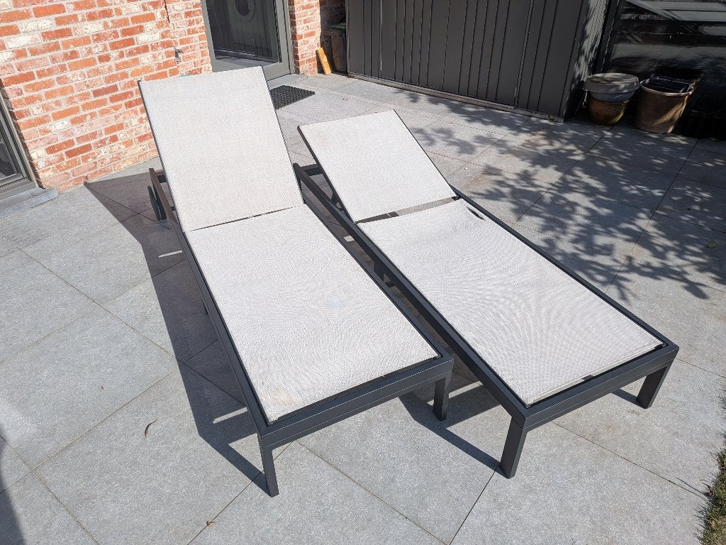 2 x Ligzetel Vinci Exterioo, Jardin & Terrasse, Enlèvement, Utilisé, Aluminium, Réglable
