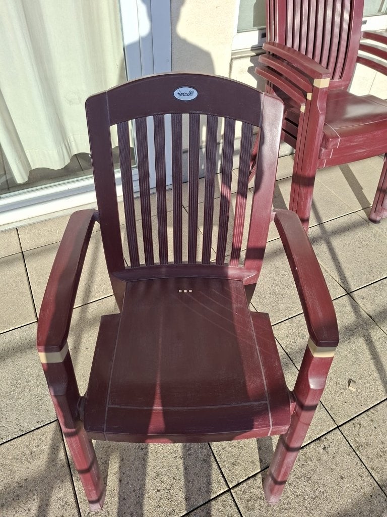 Tuinset, tuin tafel en stoelen Hartmann, Tuin en Terras, Tuinsets en Loungesets, Ophalen, 4 zitplaatsen, Kunststof, Gebruikt
