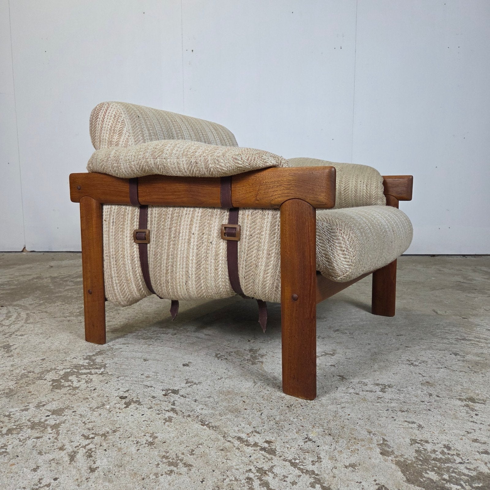 Fauteuil lounge en teck vintage 1960 de H.W. Klein Bramin, 75 à 100 cm, Bois, Utilisé, 75 à 100 cm
