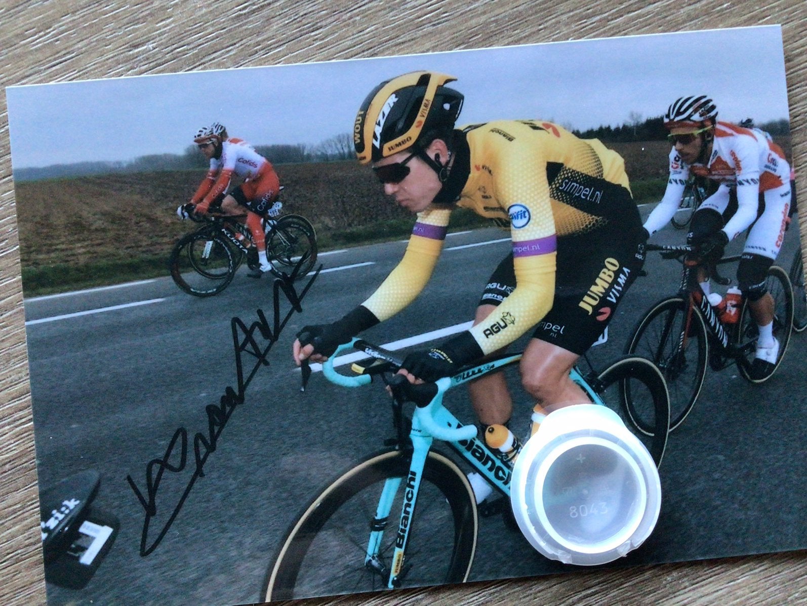 Wielerfoto wout van aert, Ophalen of Verzenden, Zo goed als nieuw