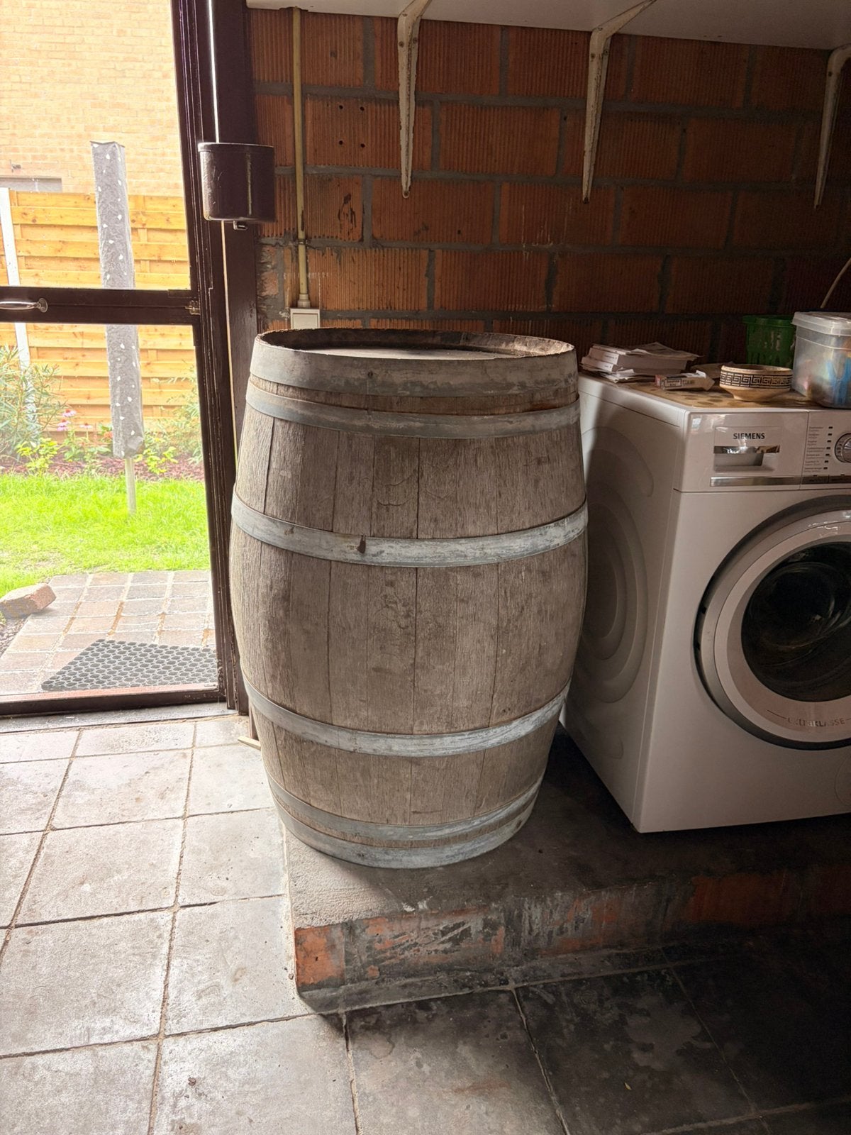 Amerikaans Eikenhout wijnvat, Tuin en Terras, 150 liter of meer, Ophalen, Hout