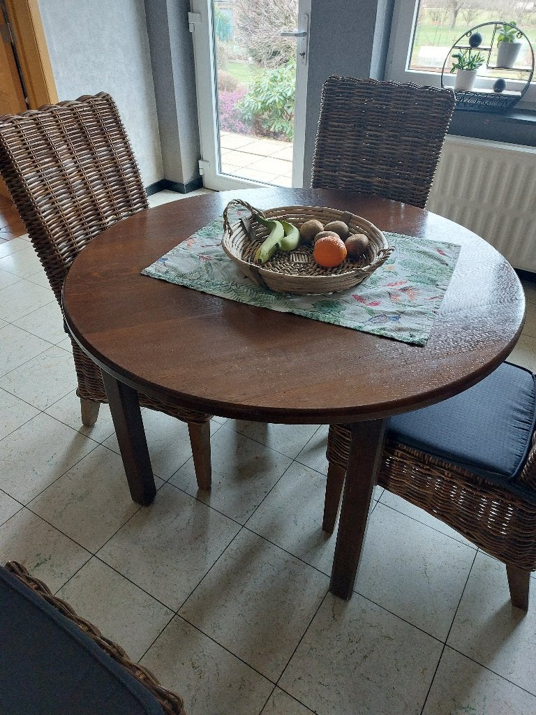Table à manger ronde, 100 à 150 cm, Rond, Comme neuf, 100 à 150 cm