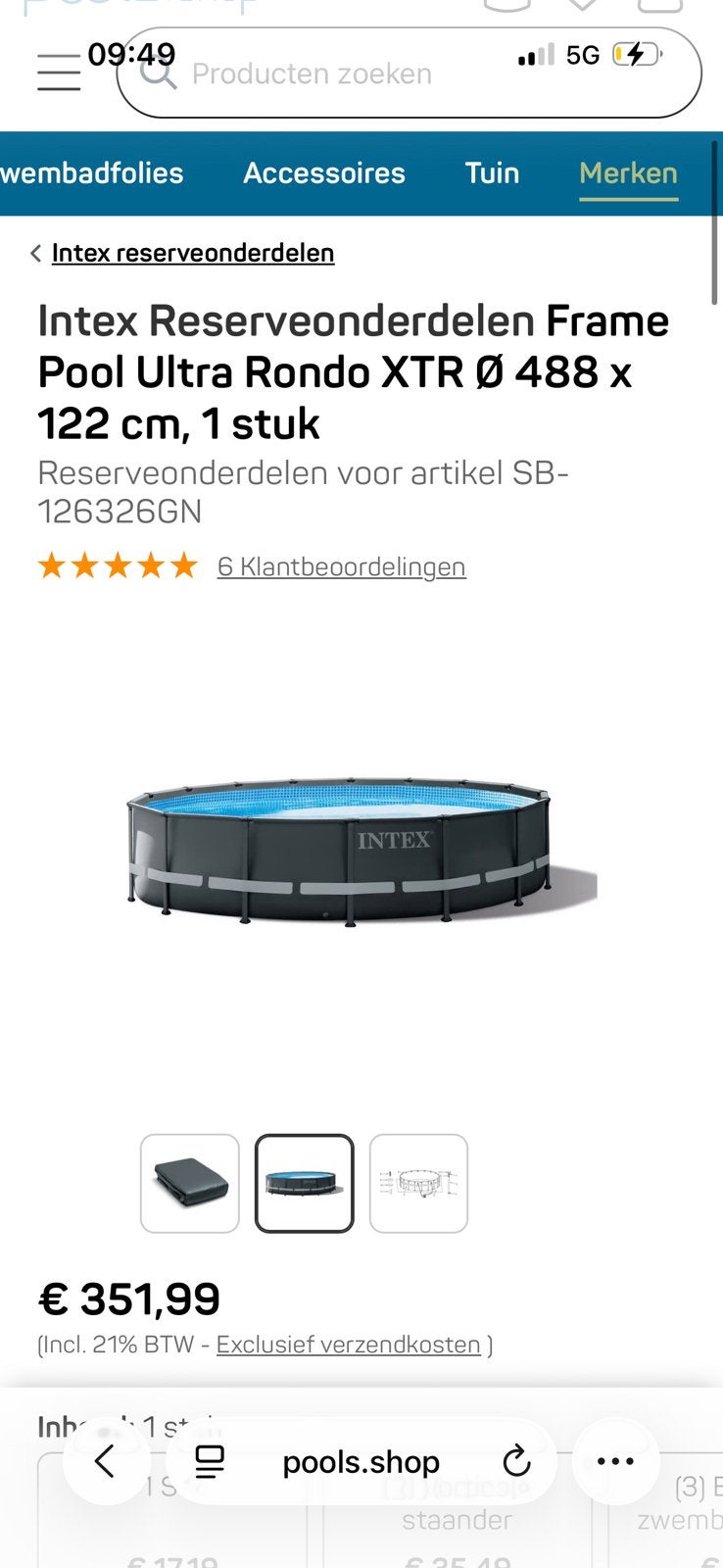 Zgan liner intex ultra 488, Ophalen, Zo goed als nieuw