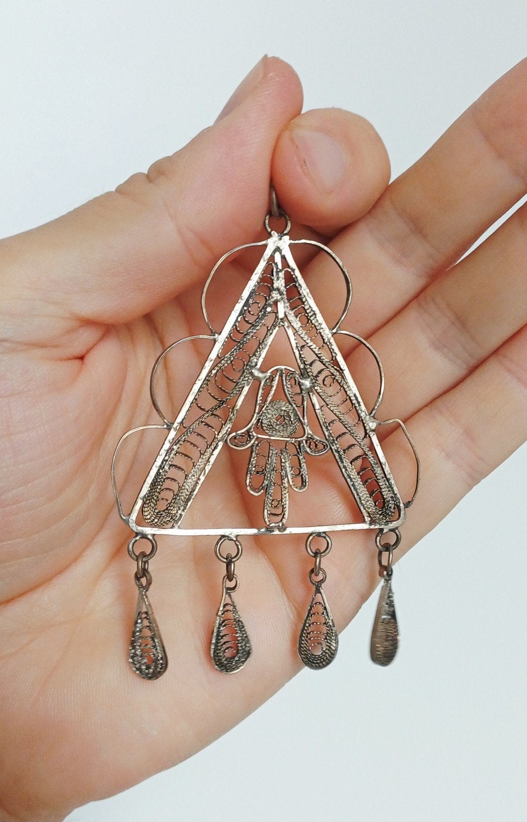 Grote zilverkleurige hanger, Ophalen of Verzenden