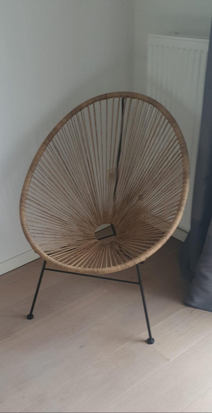 Ronde tuinfauteuil van gevlochten gerecycleed hars met rotan, Jardin & Terrasse, Enlèvement, Comme neuf