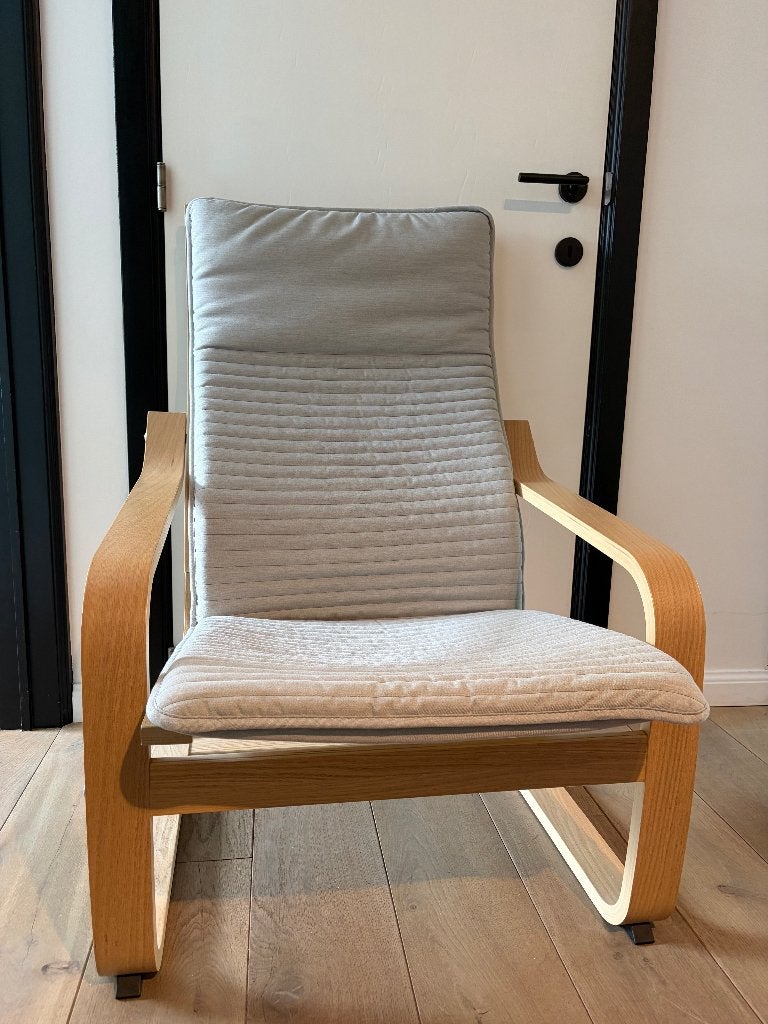 IKEA Poäng fauteuil, Huis en Inrichting, Ophalen, Hout, 75 tot 100 cm, Zo goed als nieuw