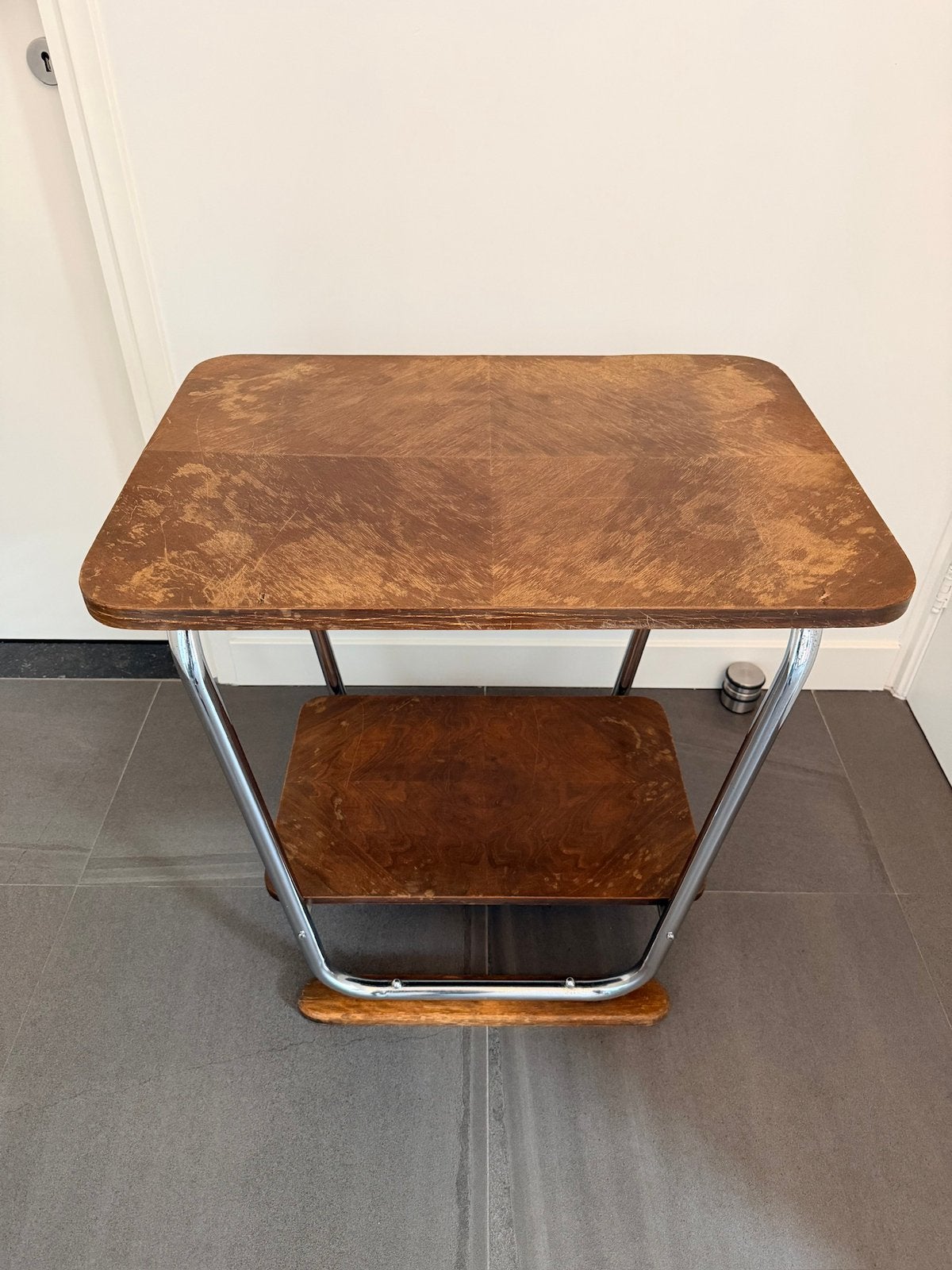 Vintage Bauhaus sidetable, 55 à 75 cm, Vintage, Enlèvement, Utilisé