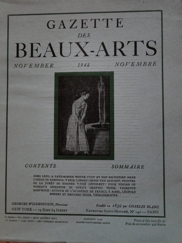 Gazette des Beaux-Arts -november 1948, Livres, Art & Culture | Arts plastiques, Envoi, Comme neuf, Autres sujets/thèmes