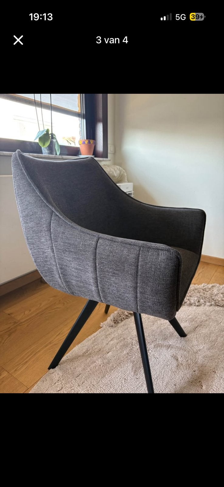 Eetkamerstoelen grijs, Huis en Inrichting, Stoelen, Ophalen of Verzenden, Zo goed als nieuw, Grijs