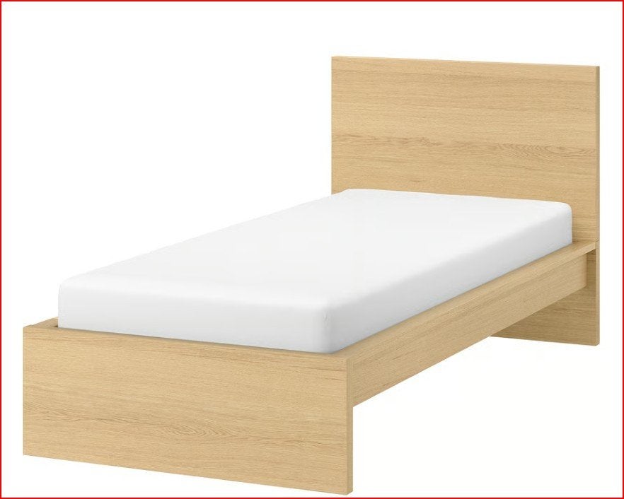 Bedframe voor 1 persoon + 1 kledingkast, Ophalen, 90 cm, Eenpersoons, Plaqué chêne blanchi.   Simple et pratique