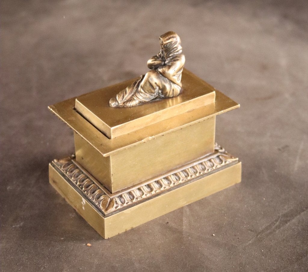 19e eeuws bronzen inktpotje, Antiek en Kunst, Ophalen of Verzenden