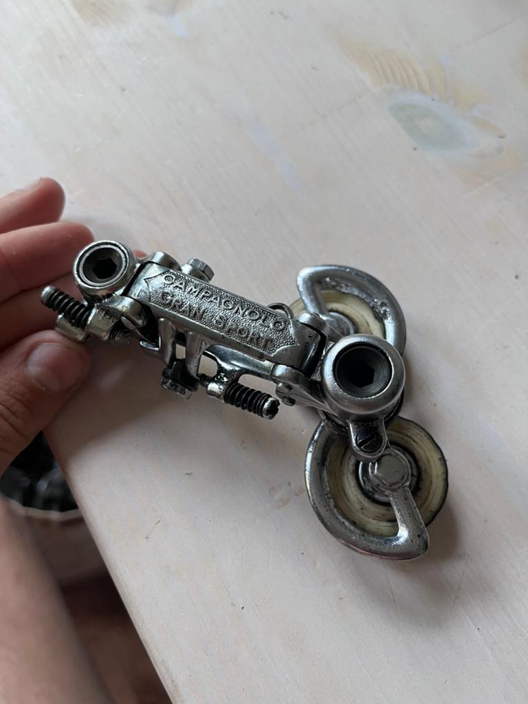 Campagnolo Gran Sport achterderailleur jaren 50, Fietsen en Brommers, Fietsonderdelen, Gebruikt, Staal, Ophalen of Verzenden, Derailleur of Ketting