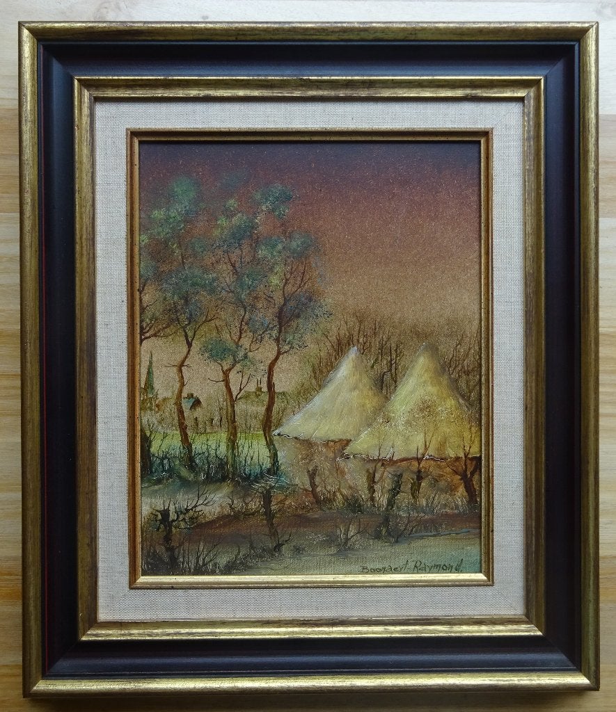 Raymond Boonaert, doek, 30 c 24 cm, Hooimijten, Enlèvement ou Envoi
