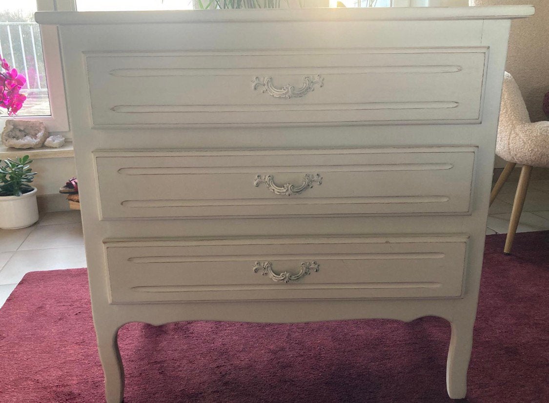 Ladekast in hout white wash, Ophalen, Gebruikt