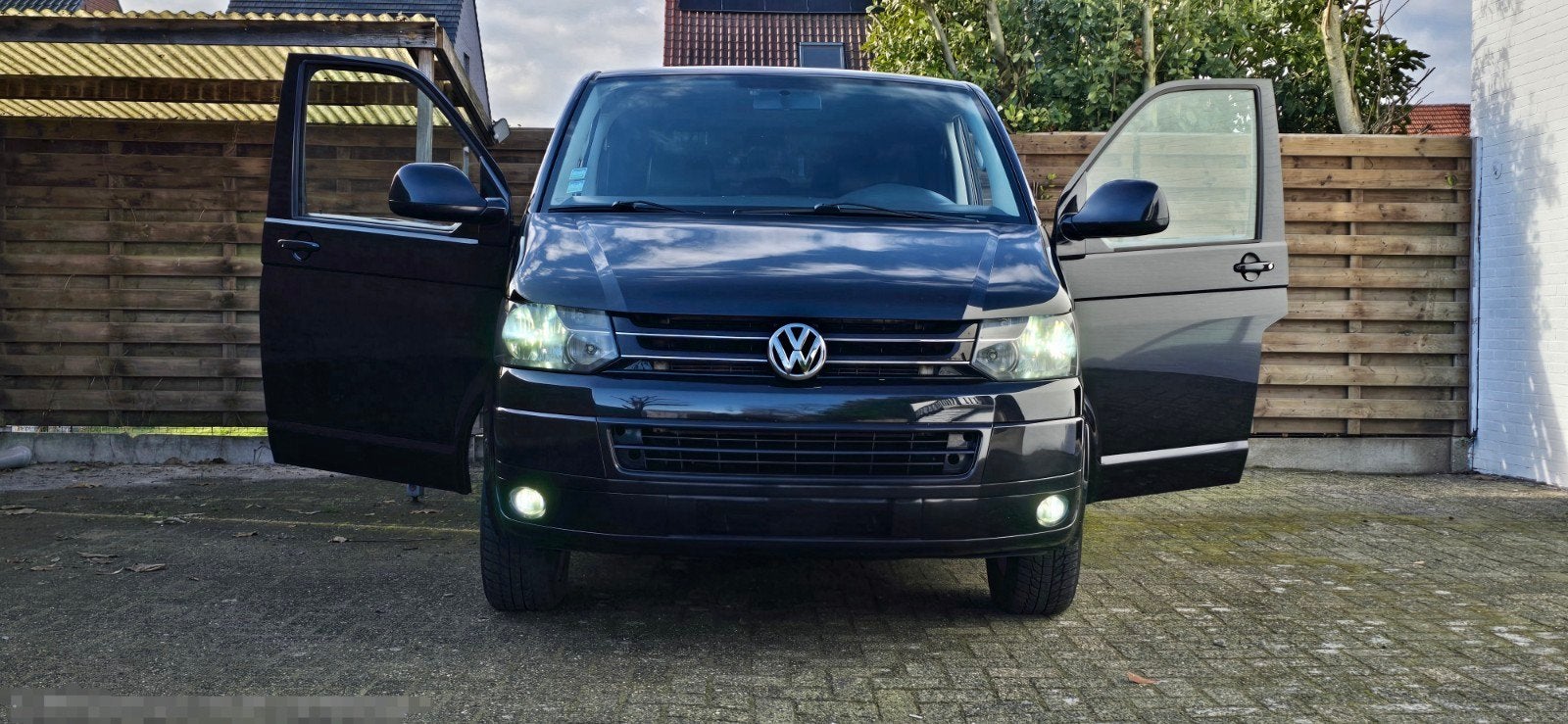 VW Transporter T5.1,  5 zitplaatsen, Lichte vracht!, Auto's, Euro 5, Zwart, Particulier, Te koop