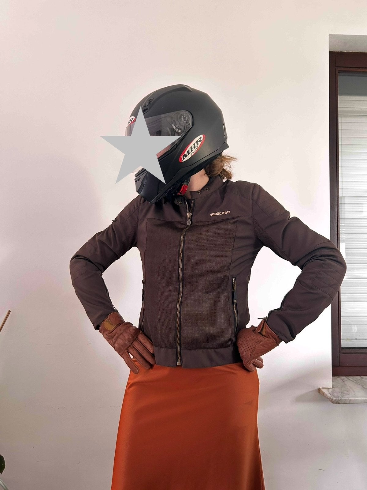 Dames Motorset: Segura Jas, Modeca Handschoenen & Helm, Ophalen