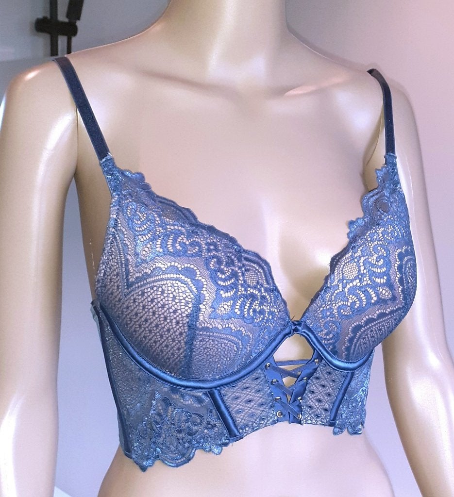 push up bh blauw corset 70C Lotta Hunkemoller, Kleding | Dames, Ophalen of Verzenden, Blauw, BH