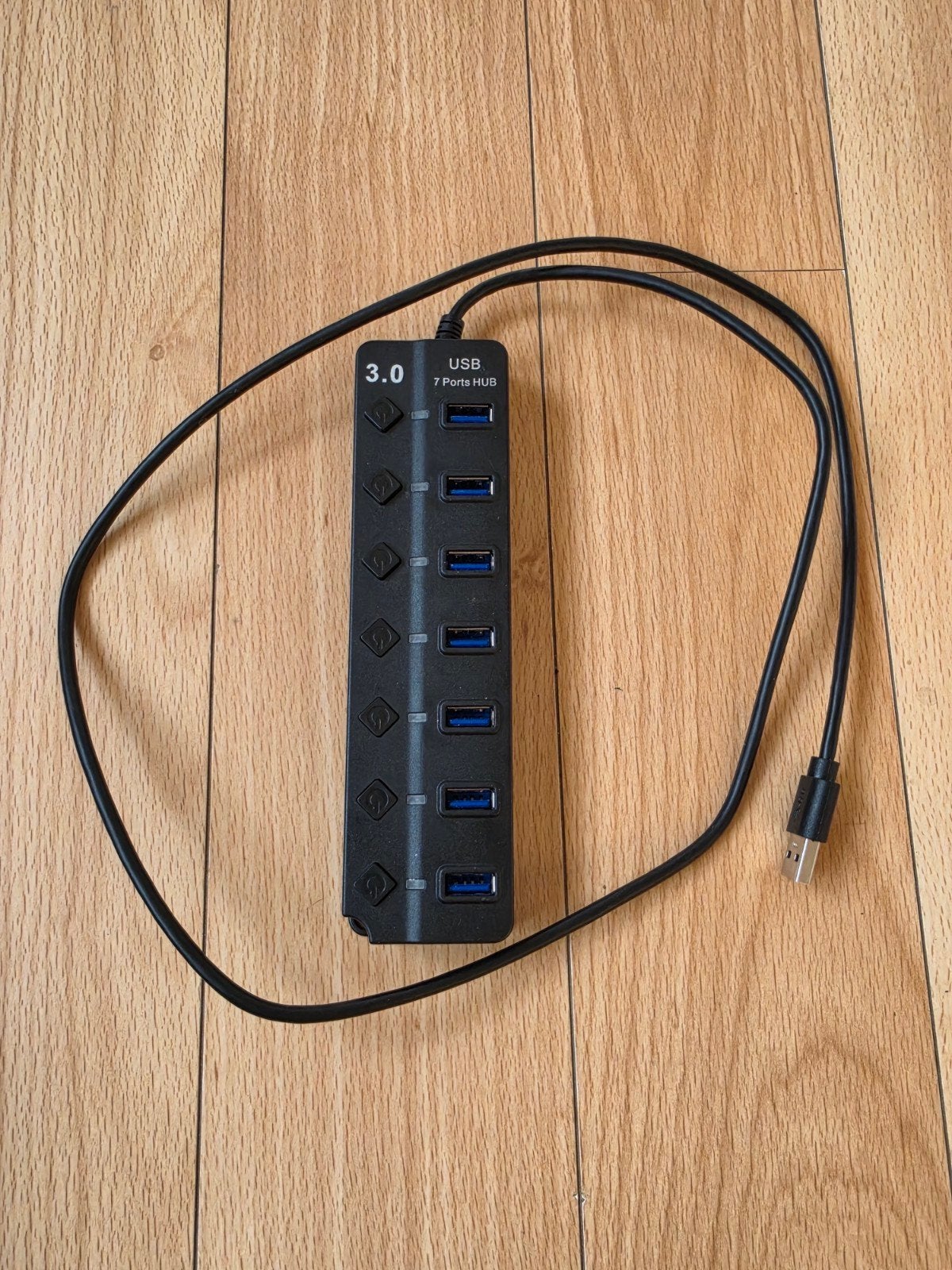 USB 3.0-hub — 7 poorten met voeding en schakelaars — F, Computers en Software, Dockingstations, USB-hub, Harde schijf, Laptop