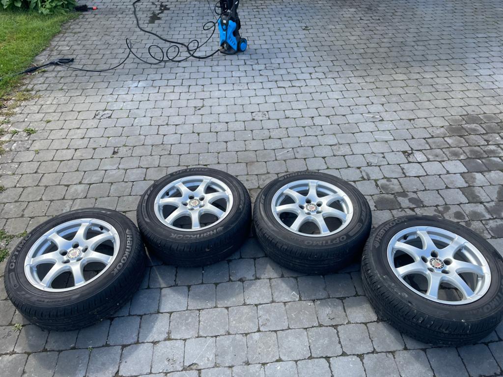 4 Jantes platin+pneus hankook optimo k415 225-60r17 99h, Autos : Pièces & Accessoires, Pneus & Jantes, Pneus et Jantes, Véhicule de tourisme