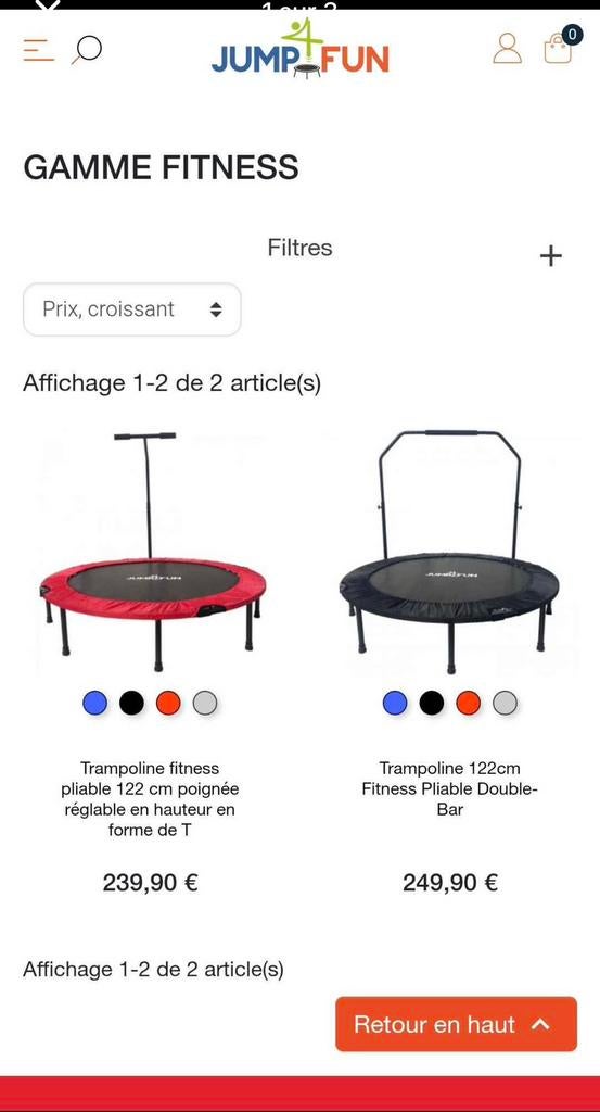 Trampoline Fitness Jump4Fun 122cm, Ophalen, Zo goed als nieuw, Aluminium, Overige typen