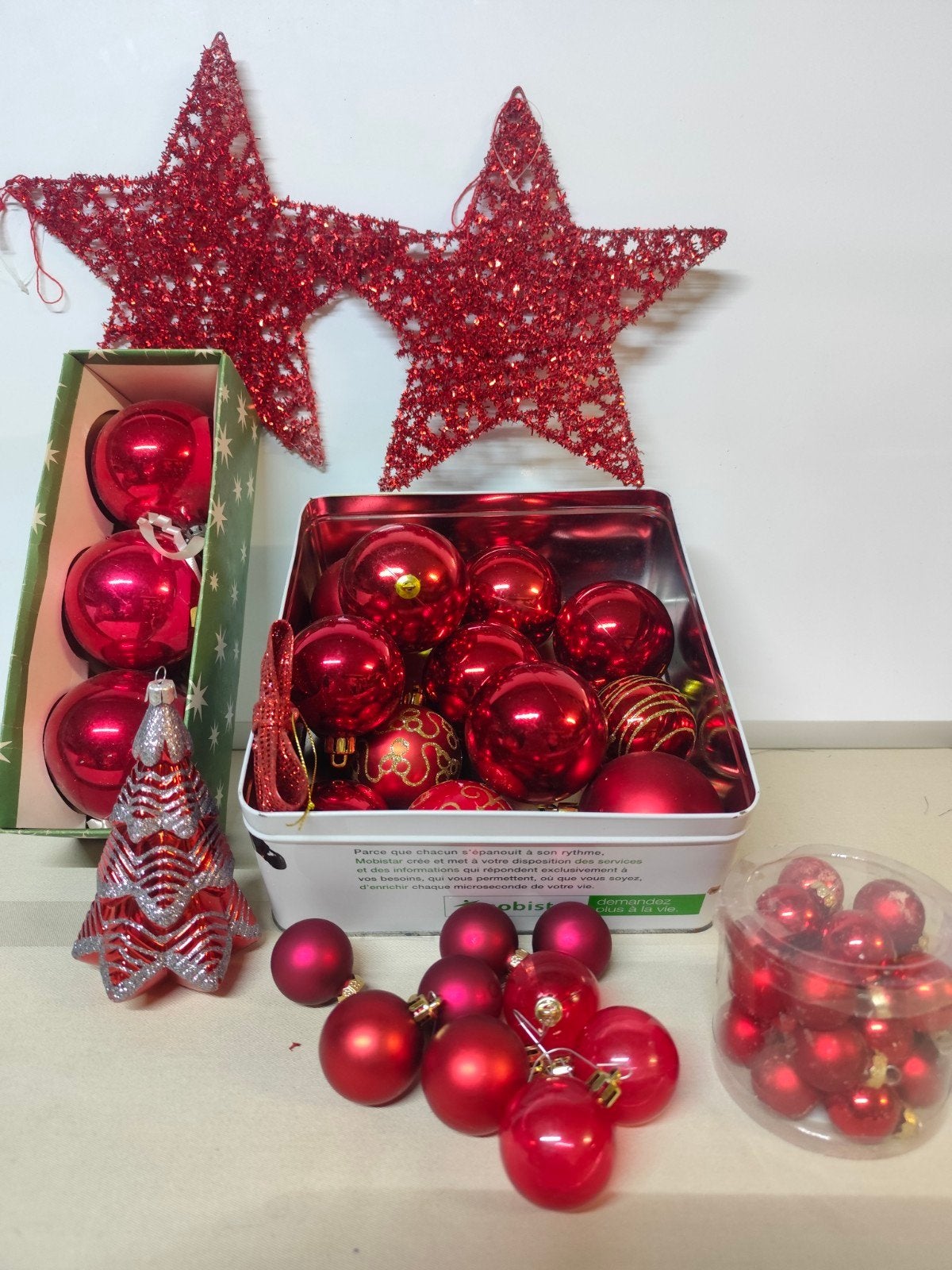 Lot rode kerstversiering., Diversen, Ophalen