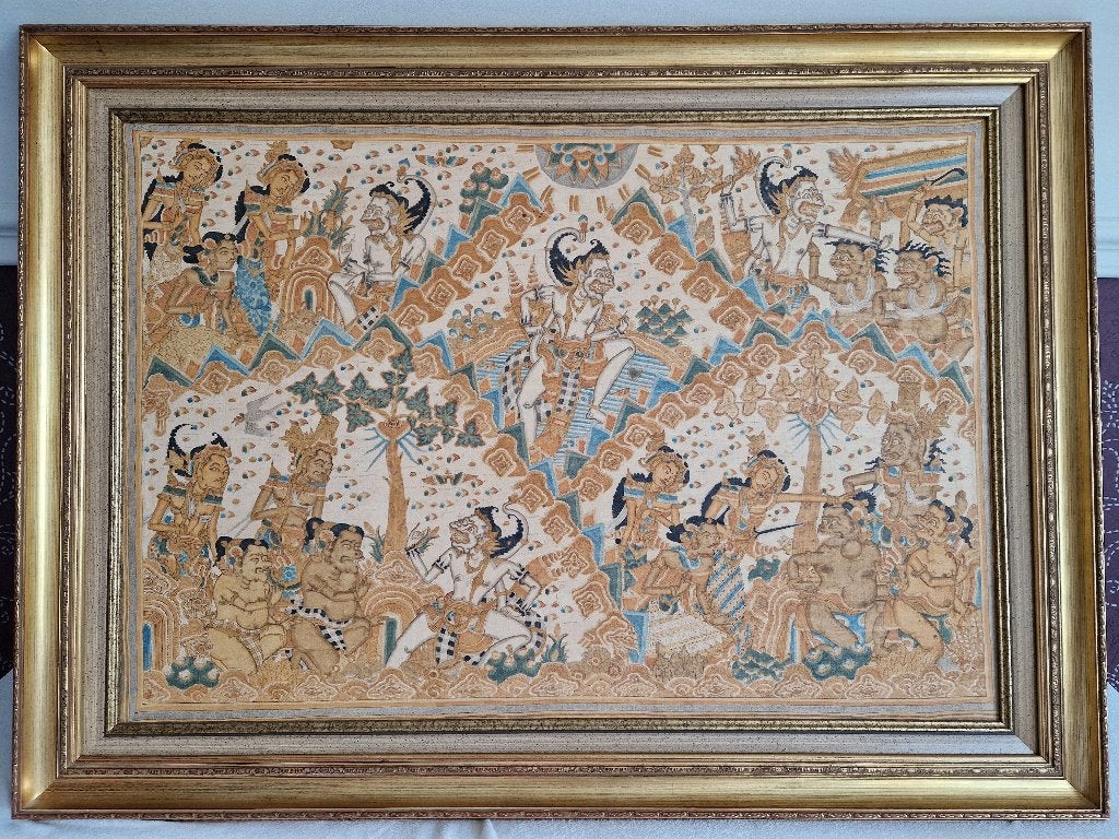 Balinees Klungkung schilderij, Comme neuf, Enlèvement, Peinture, 75 – 100