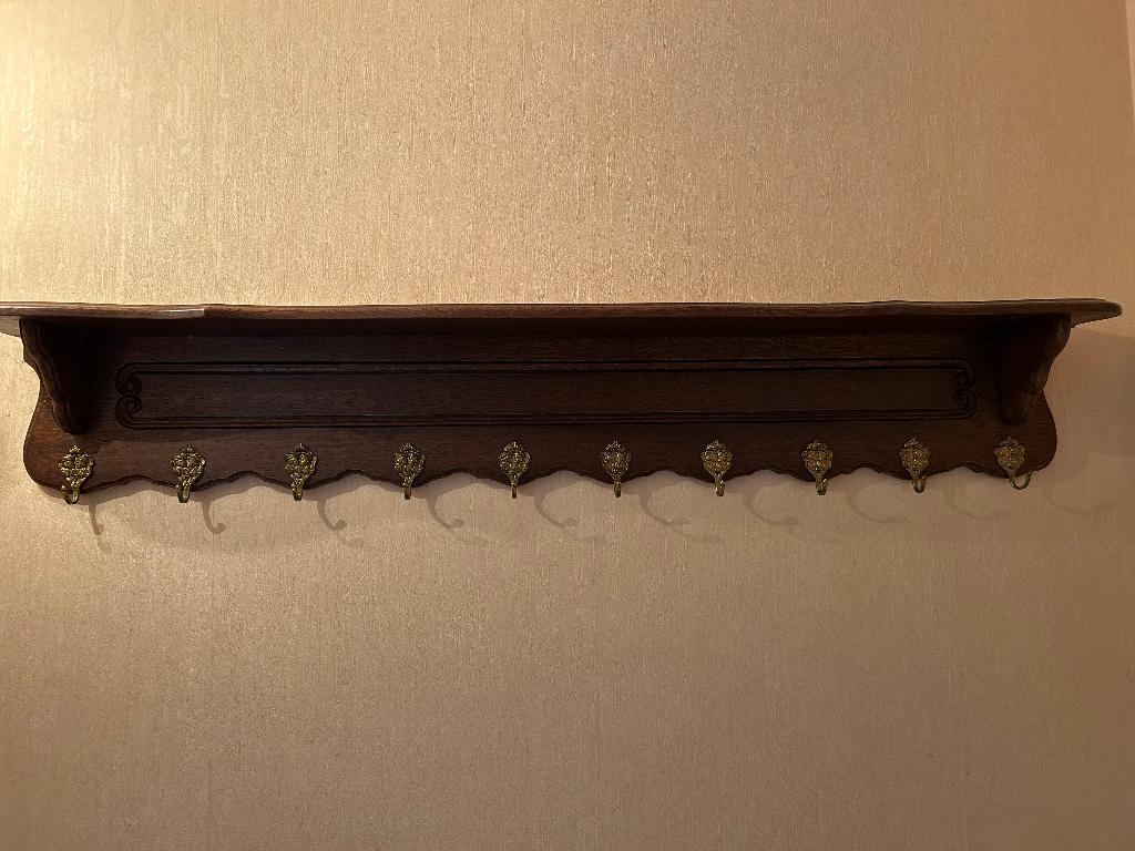 Porte-manteau en bois massif, Crochets muraux, Moins de 100 cm, Enlèvement, Utilisé