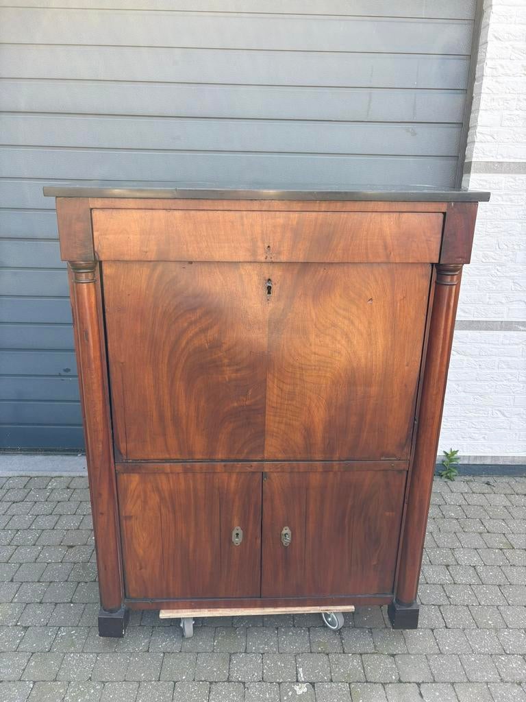 Mahonie bureau kast, Antiek en Kunst, Ophalen