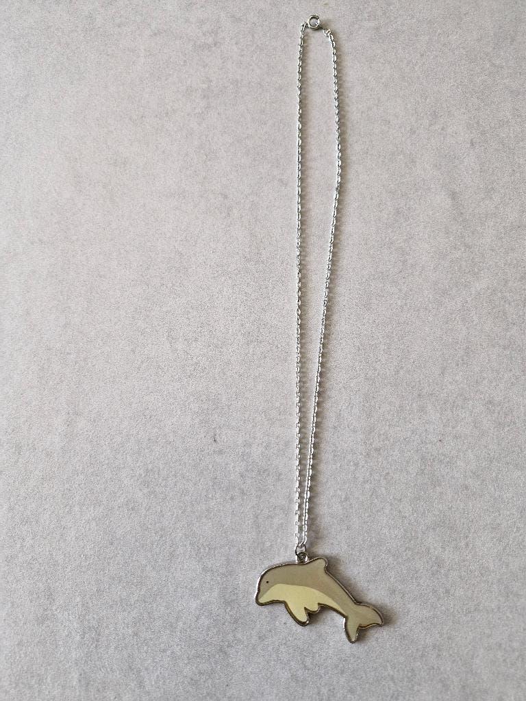 zilverkleurige ketting met dolfijn, Verzenden, Met hanger