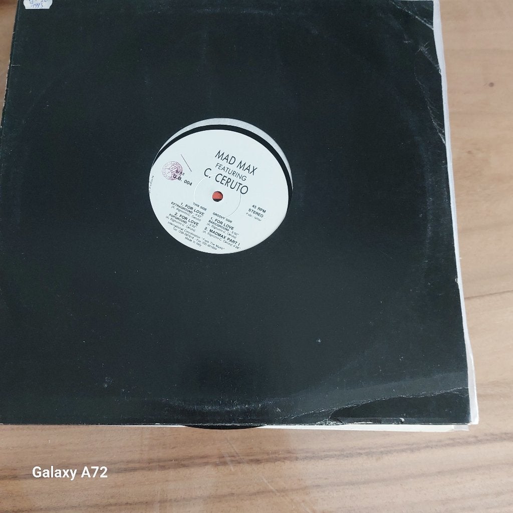 mad max feat c ceruto for love 12 inch maxi, Gebruikt, House, Ophalen of Verzenden, 12 inch