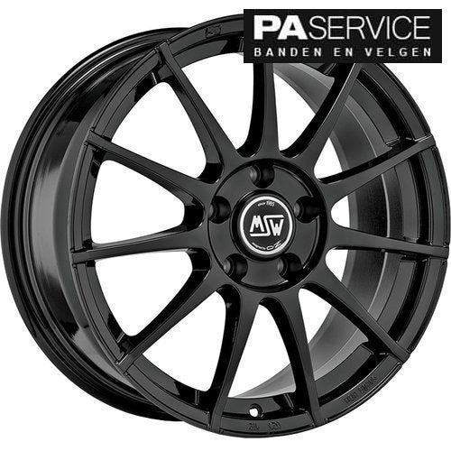 Nw 17 inch Gloss Black MSW 85 Fiat 500 velgen, Neuf, -, 17 pouces, -