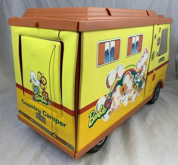 Mattel Barbie Country Camper Woonwagen Vintage Geel Oranje, Kinderen en Baby's, Verzenden, Zo goed als nieuw, Barbie
