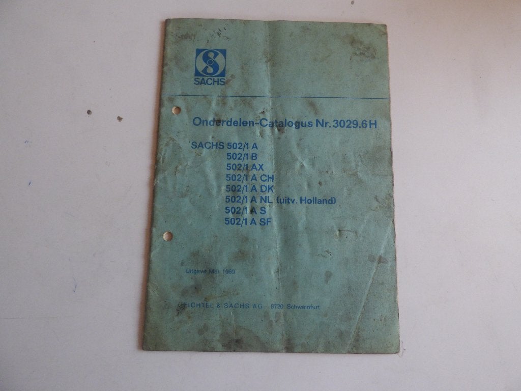 LISTE DES PIÈCES SACHS 3029.6H, Enlèvement ou Envoi, Utilisé