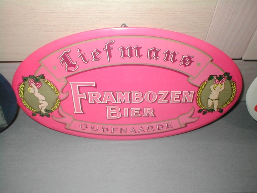 panneaux publicitaires Liefmans 3 différents, Collections, Enlèvement ou Envoi, Utilisé, Panneau publicitaire