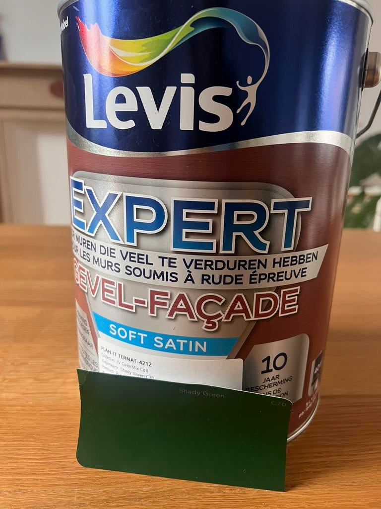 Nieuwe pot gevelverf Expert 5L donker groen, Bricolage & Construction, Peinture, Vernis & Laque, Neuf, Peinture, 5 à 10 litres