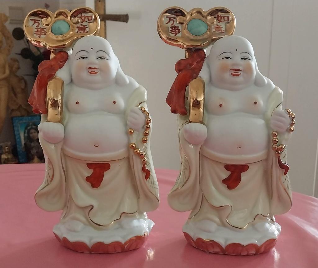 Porseleinen Happy Boeddha geluks-Buddha, Ophalen of Verzenden, Nieuw