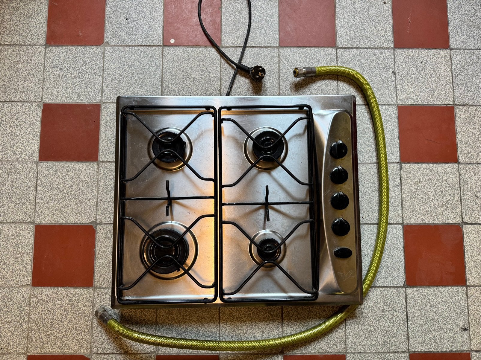 Whirpool gasfornuis, Elektronische apparatuur, Kookplaten, Ophalen, Gebruikt, 4 kookzones, Inbouw