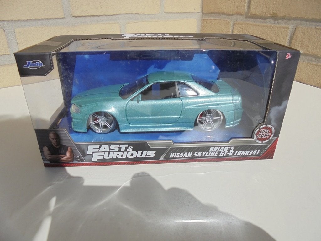 Fast and Furious BRIAN'S NISSAN SKYLINE GT-R (BNR 34), Enlèvement ou Envoi, Neuf, Voiture, Jada
