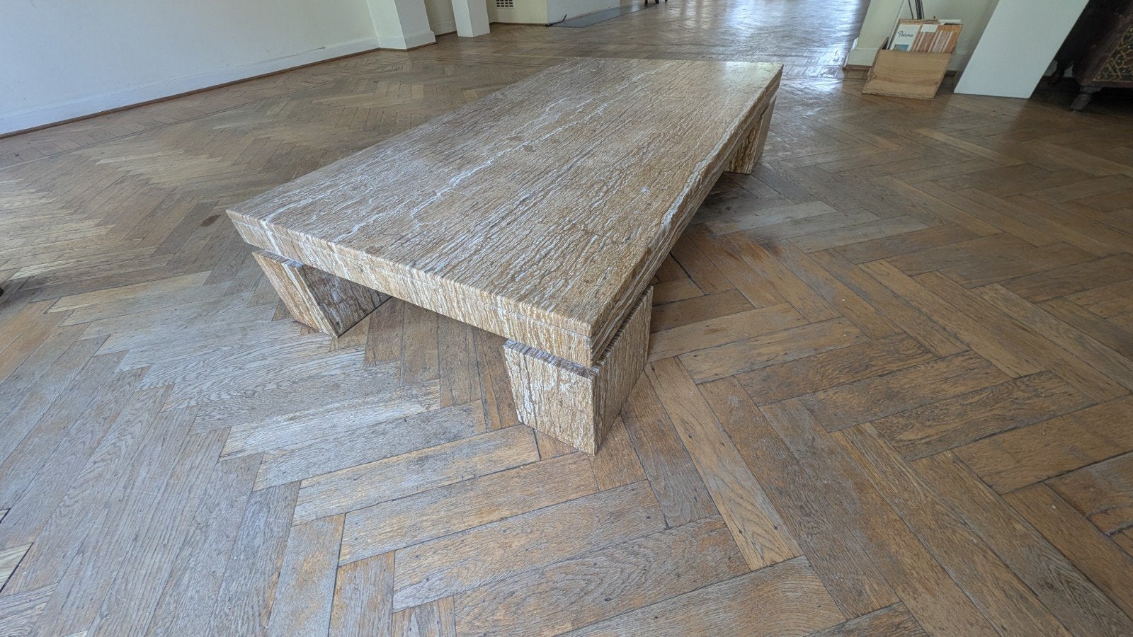 table basse en marbre, L135 cm, l 75 cm, h 39, Maison & Meubles, Ameublement | Revêtements de sol, Enlèvement, Utilisé