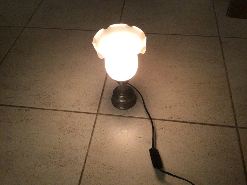 Veilleuse, lampe de table, lampe latérale, lampeverre opalin, Enlèvement ou Envoi, Verre, Lampe de chevet
