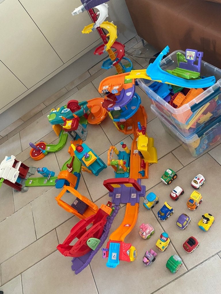 Autobaan Vtech, Kinderen en Baby's, Ophalen, Gebruikt, Bouwen, Met geluid