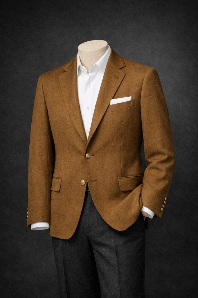 Blazer boutonné de couleur marron tabac, Taylor & Son, Brun, Enlèvement, Taille 52/54 (L)