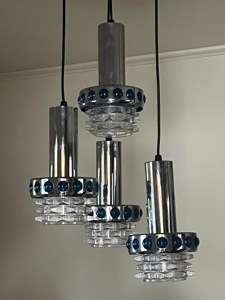 Vintage cascade lamp Massive blauw, Maison & Meubles, Lampes | Lustres, Comme neuf, Enlèvement ou Envoi