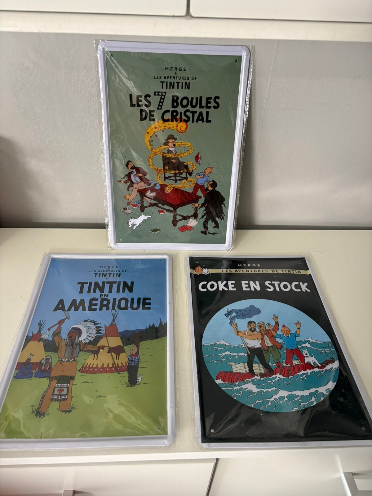3 metalen platen „TINTIN” (10€ per stuk), Ophalen of Verzenden, Nieuw