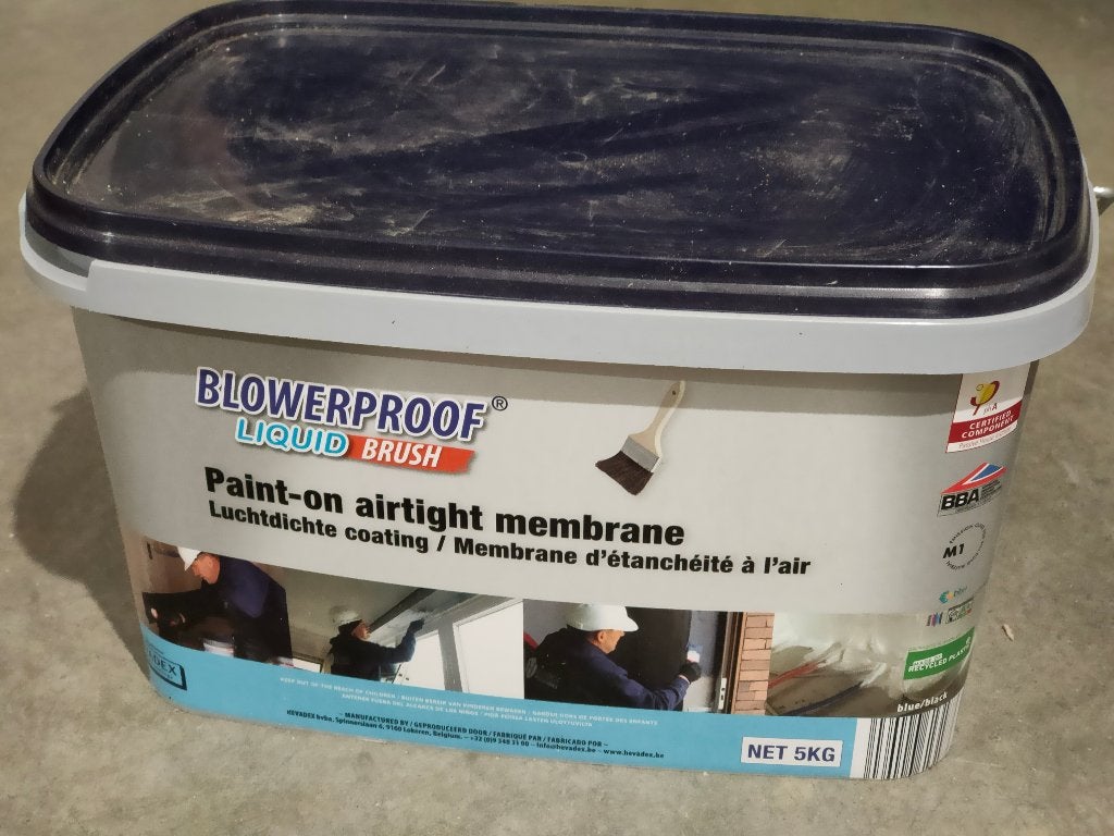 Blowerproof liquid brush paint-on airtight membrane, Ophalen, Nieuw
