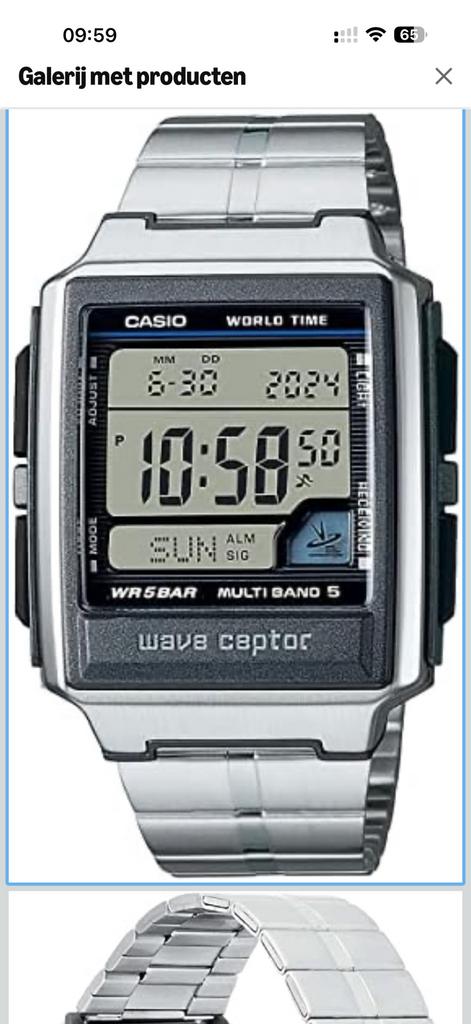 Casio Wave Ceptor - nieuw, Staal, Polshorloge, Nieuw, Ophalen of Verzenden
